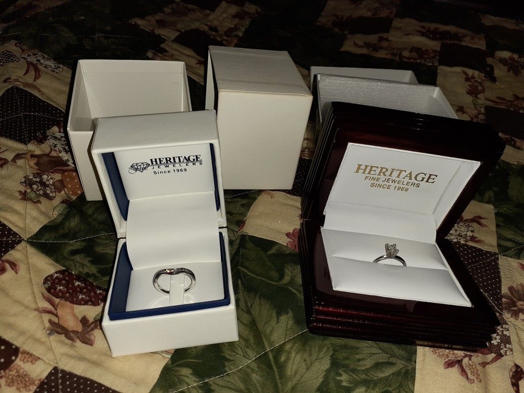 Engagement and Wedding Band (size 7)