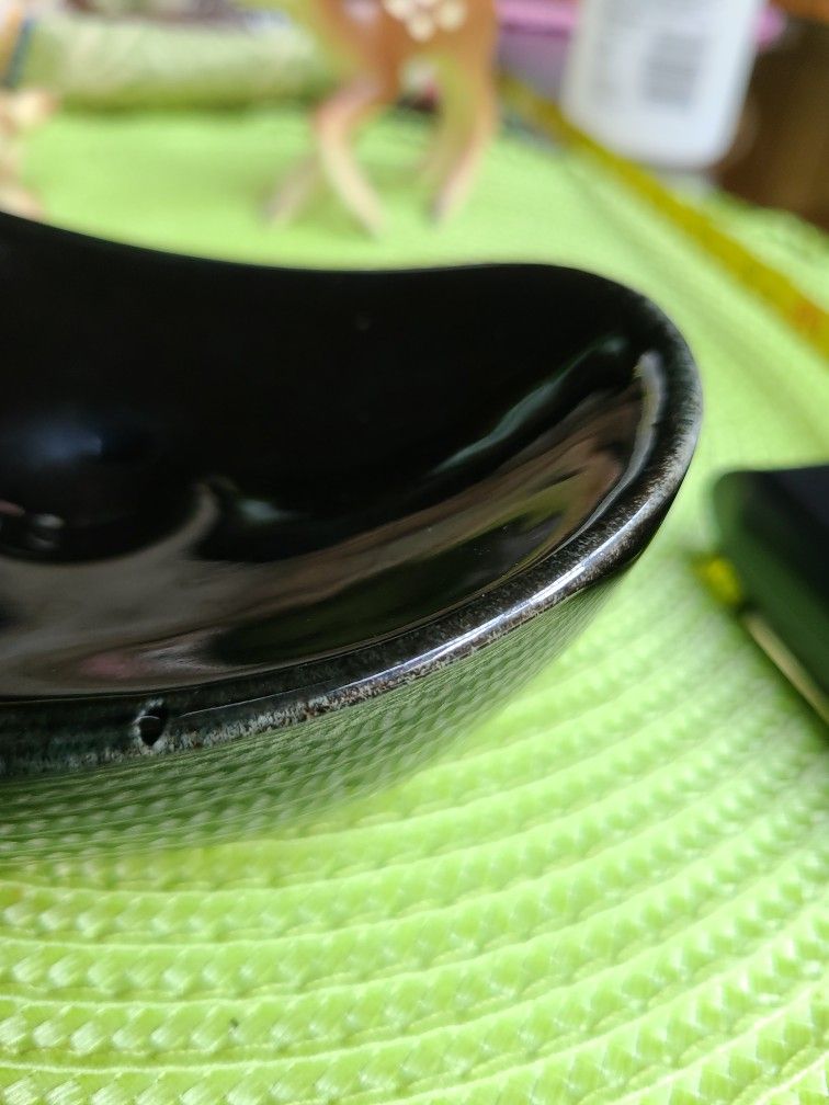 Mid-centuryCamark Pottery Black Cat Fish Bowl Stand