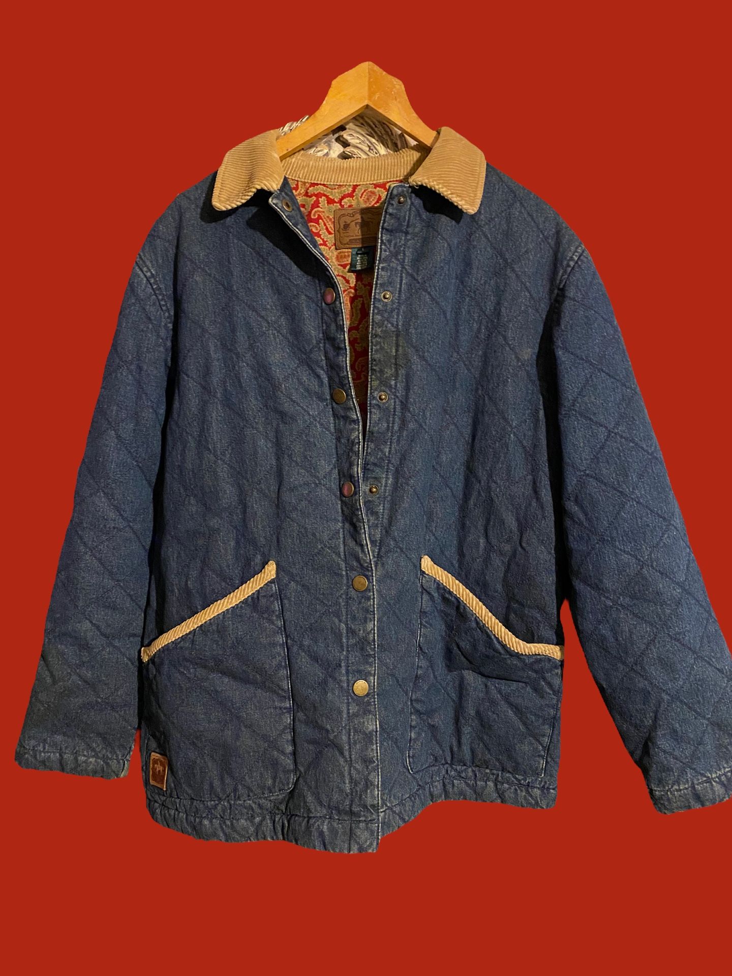 Vintage Rare Ralph Lauren Quilted Denim jacket