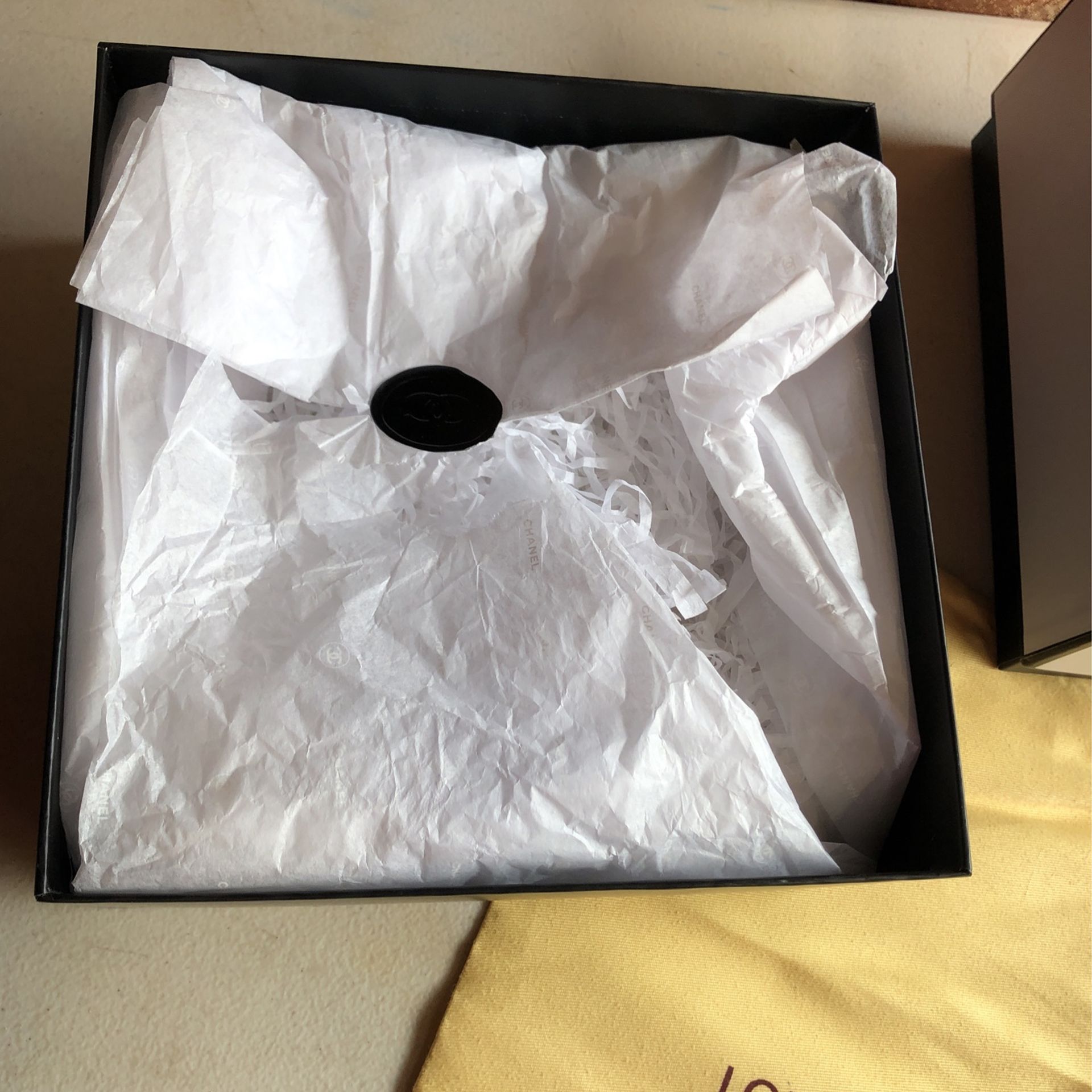 Chanel, Vuitton Boxes And Bag (3)pcs