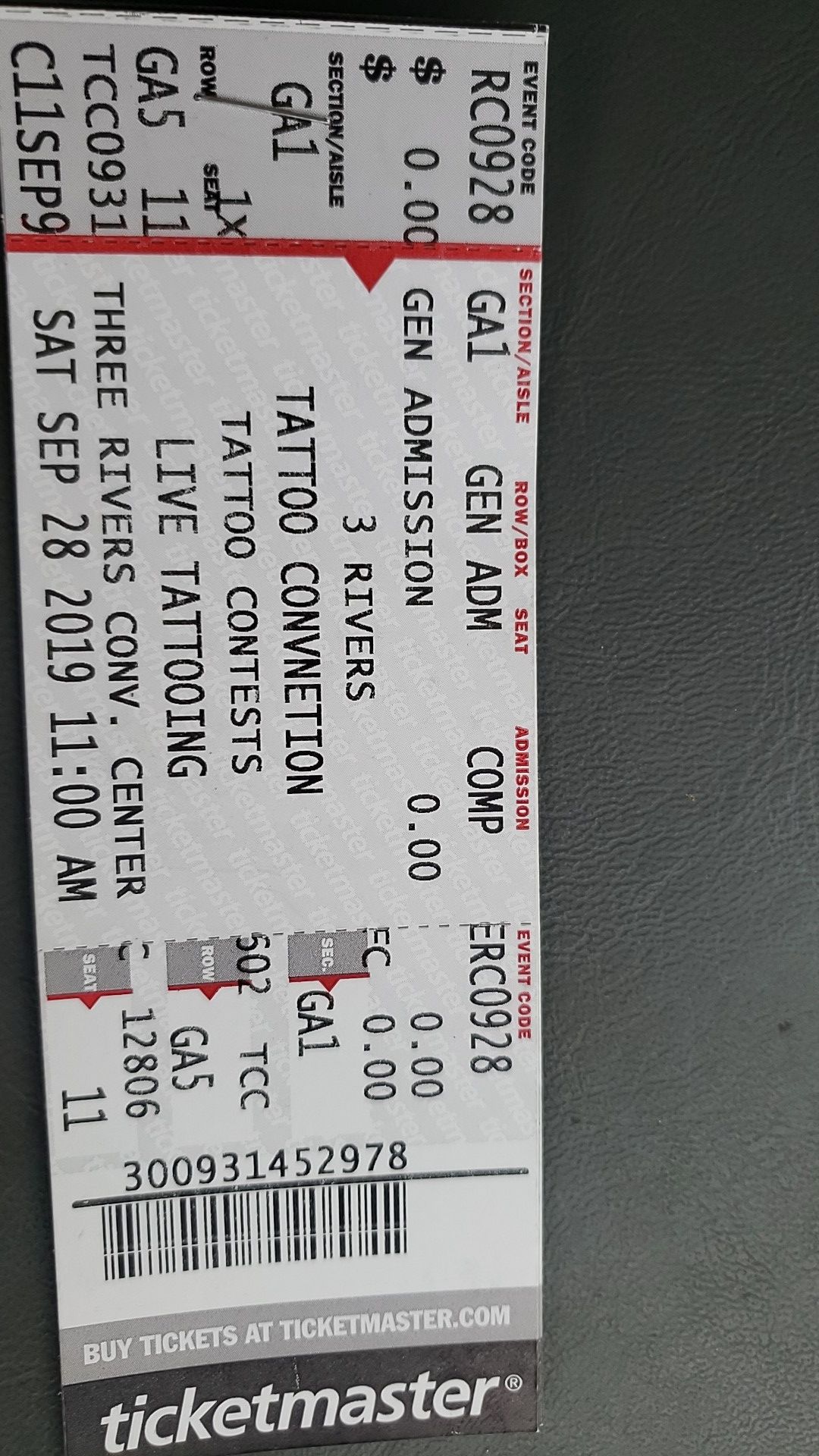 Tattoo convention tickets