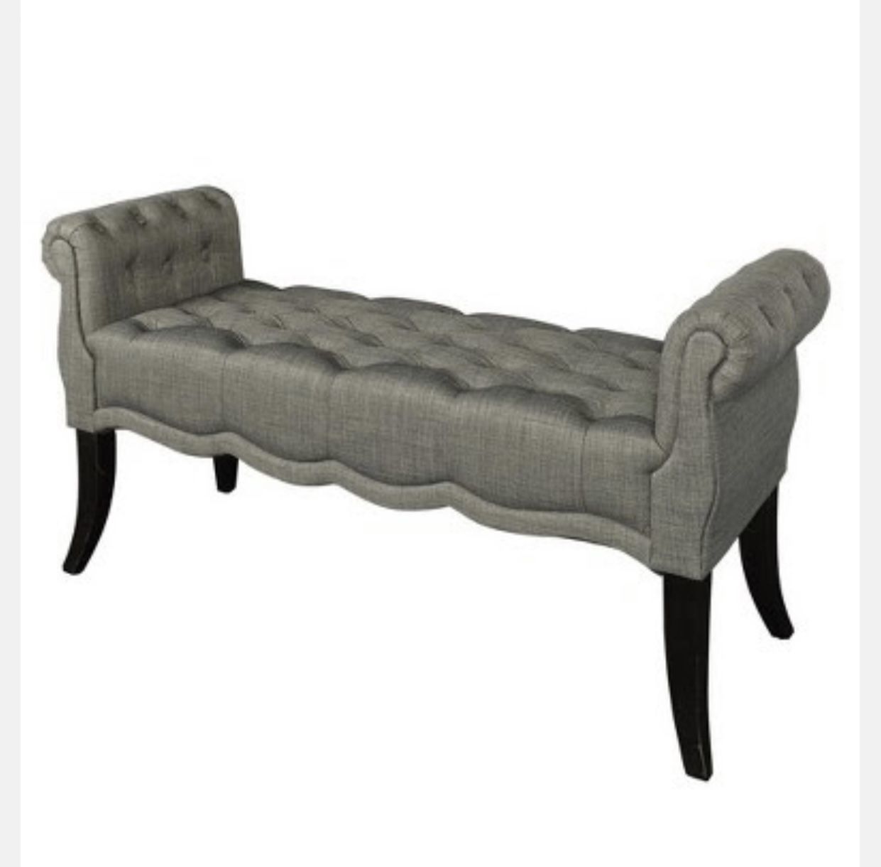 Charcoal Roll Arm Bench in Charcoal Grey