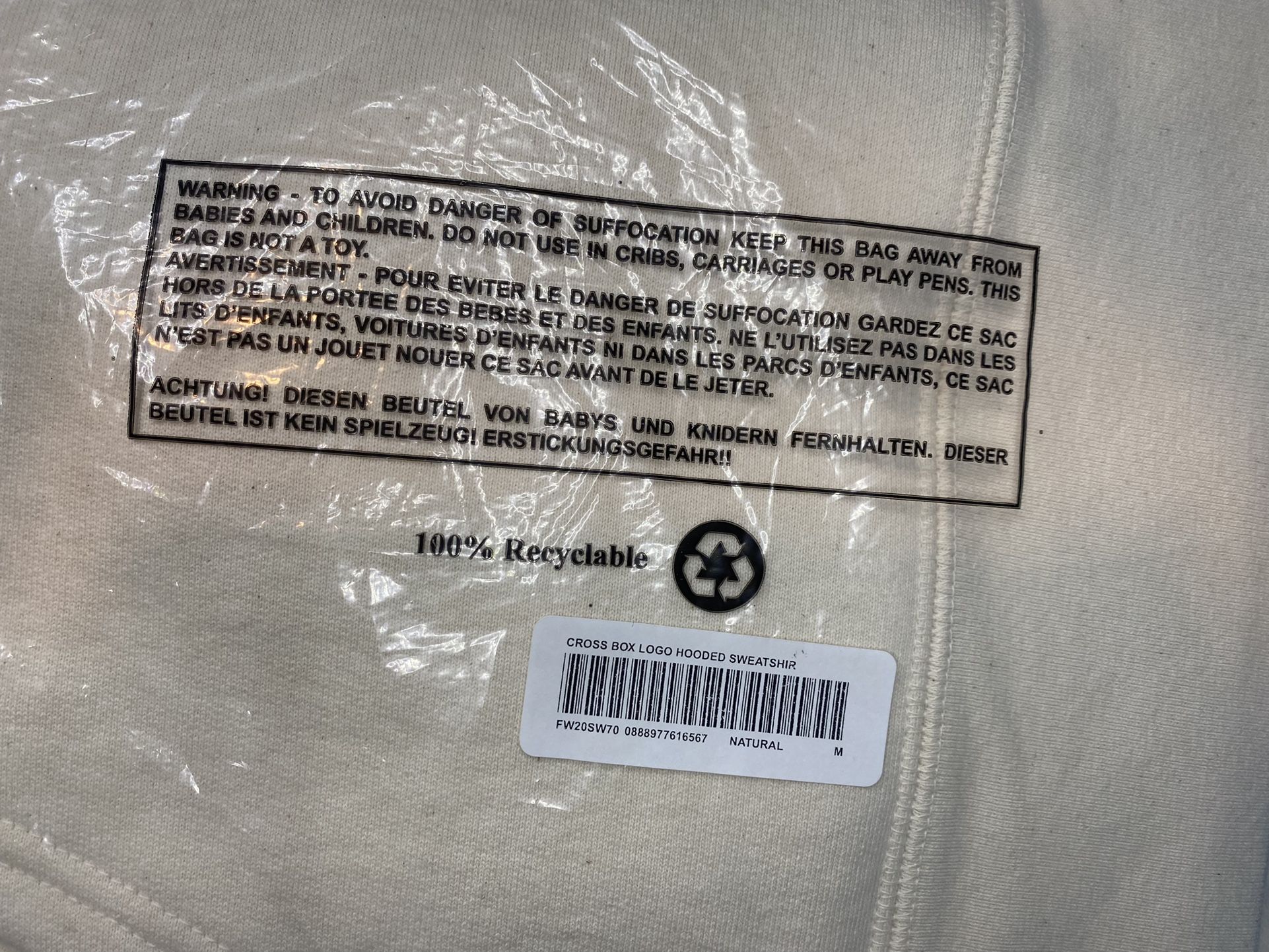 Supreme Cross Box Logo Hooded Sweatshirt Size Medium