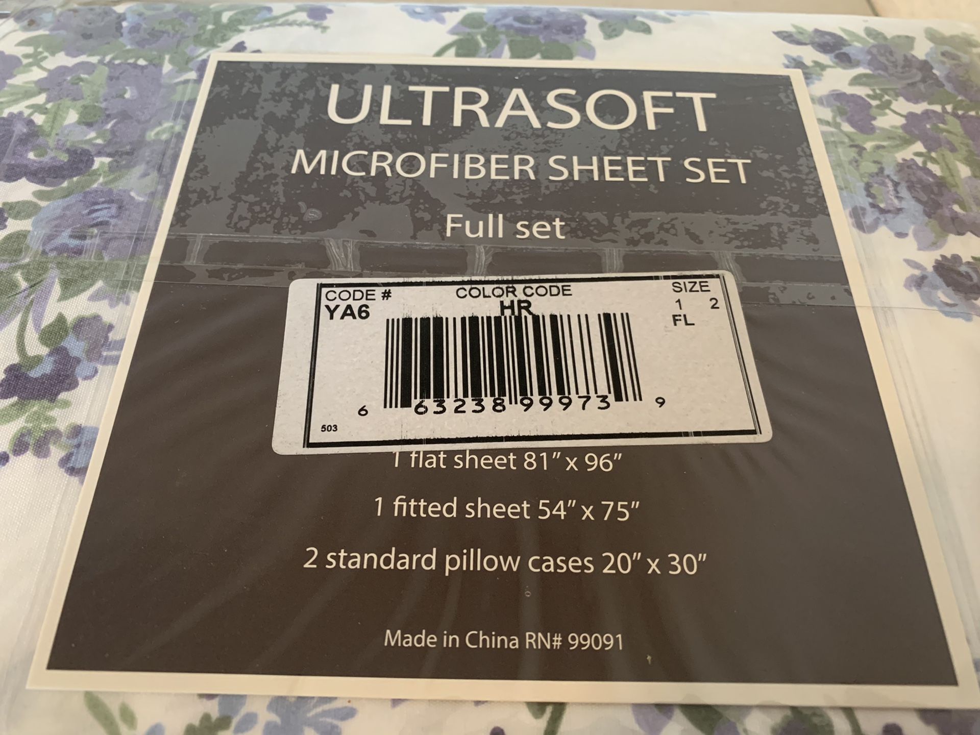 Ultra soft Microfiber Full Sheet Set White Floral 4-Piece NEW