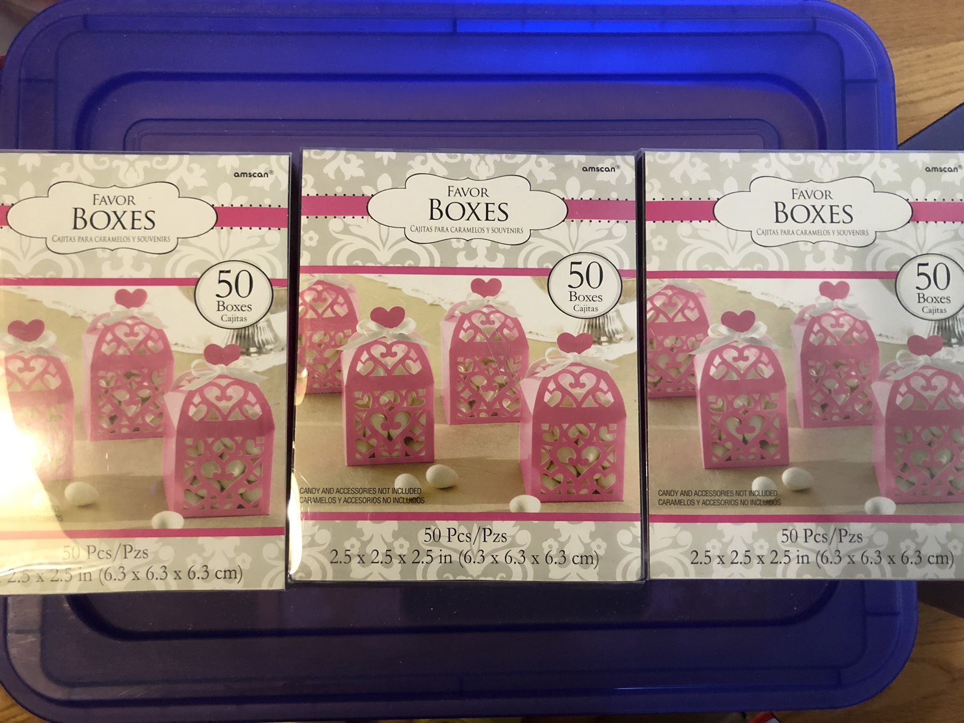 Pink Wedding Baby Shower Lantern Favor Boxes