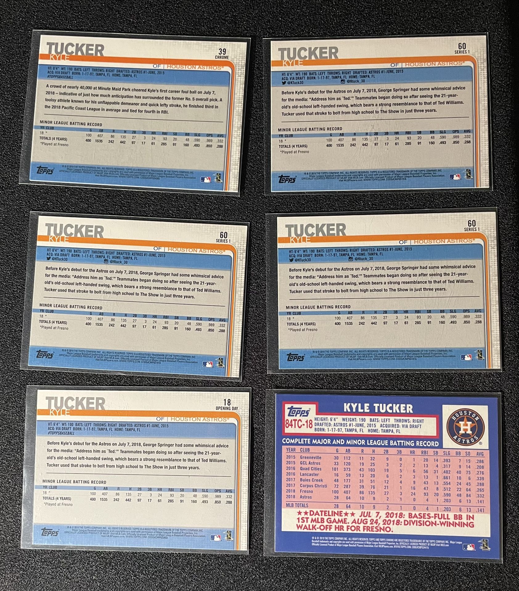 Kyle Tucker Rookie Card Lot Of 31 Cards