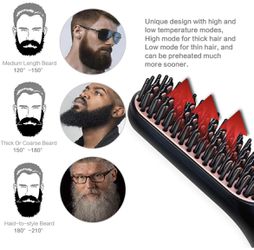 3 in 1 Multifunctional Beard and Hair Straightener Brush Thumbnail