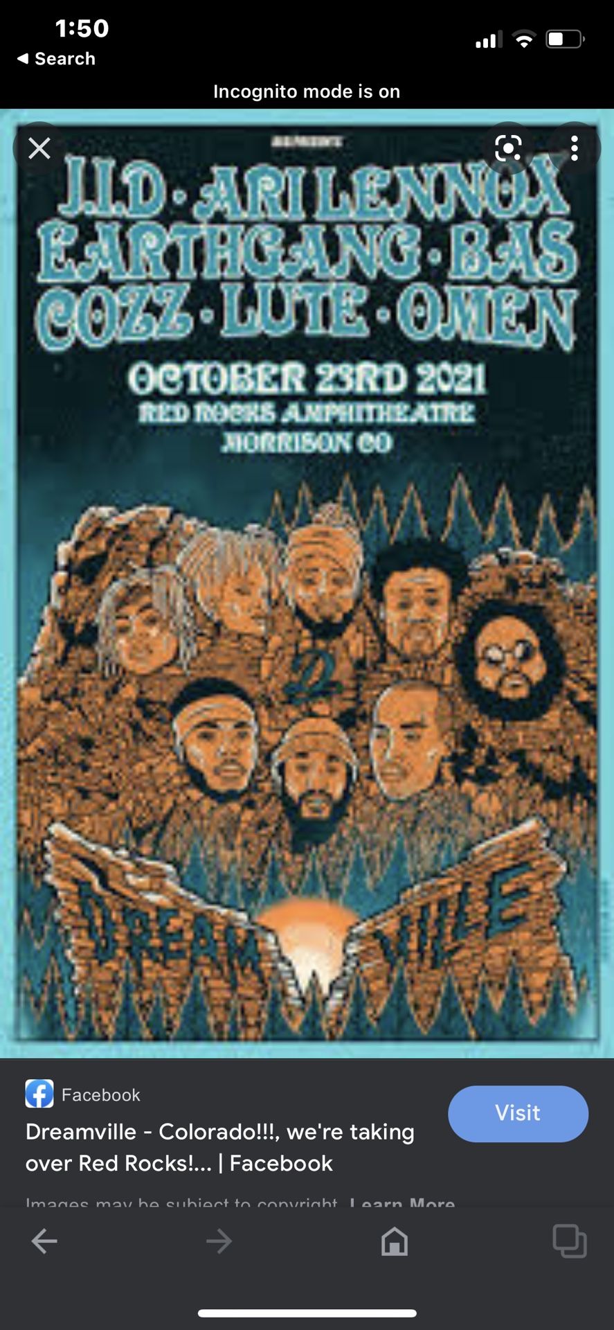 Dreamville On The Rocks Single Ticket