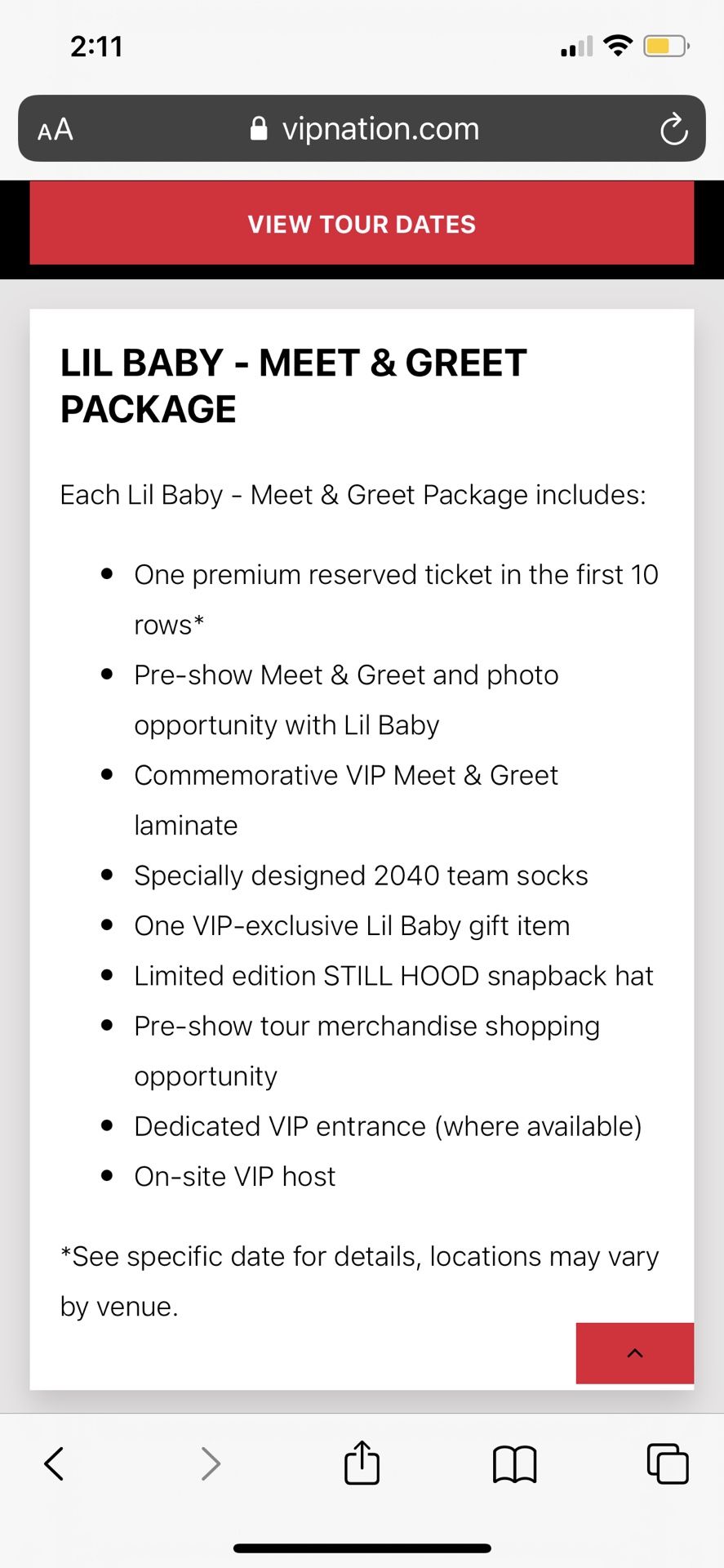 Lil Baby Lil Durk Back Outside VIP Package Meet And Greet And Exclusive Items