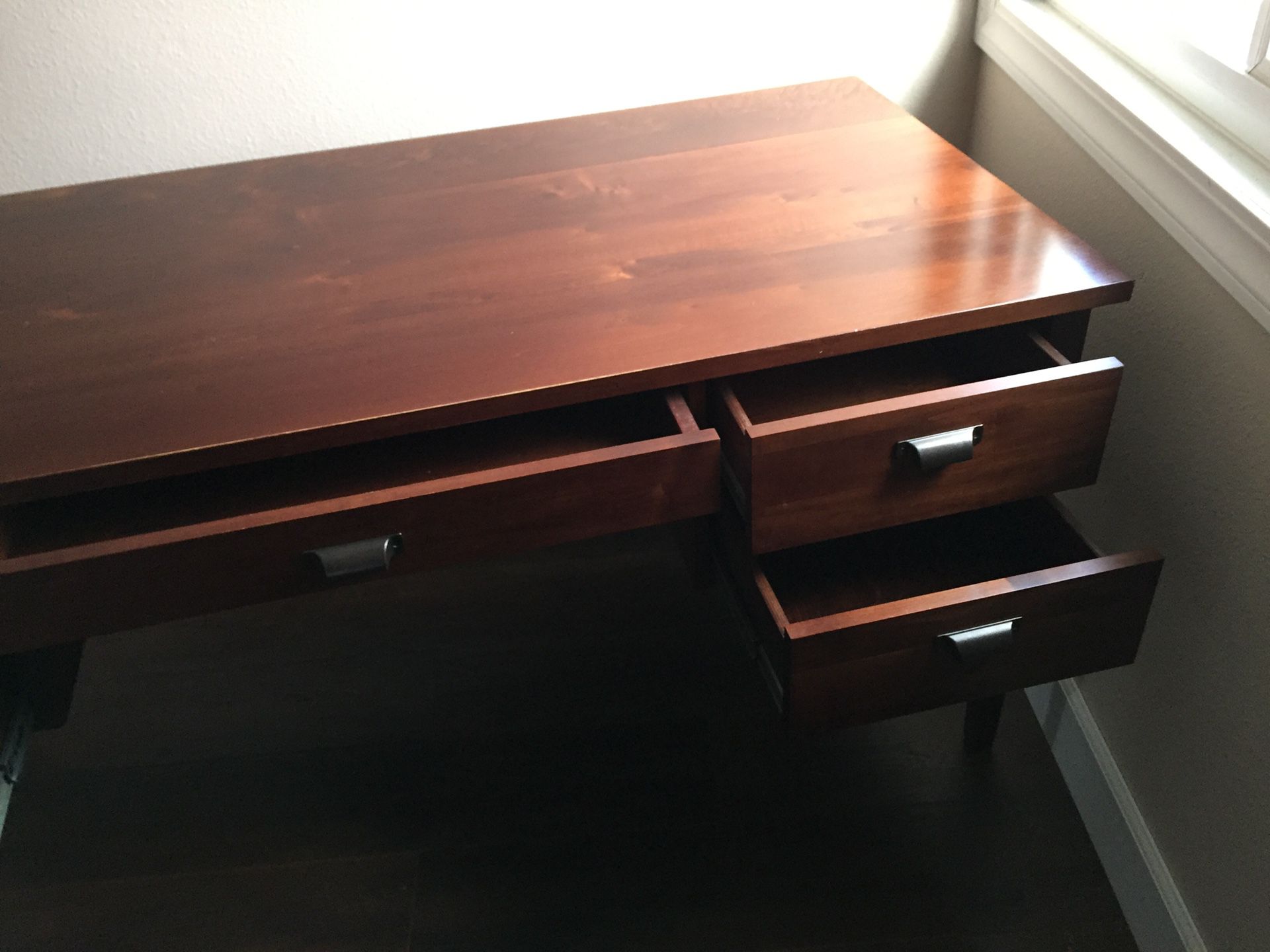 Desk, Solid Wood With 4 Drawers 