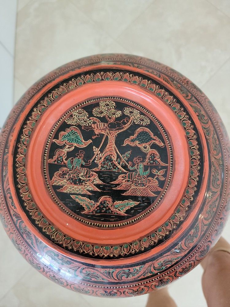 Etched Bermese Water Pot With 3 Bowls