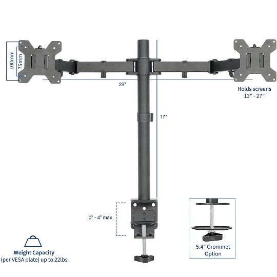 Dual Monitor Desk Mount Stand