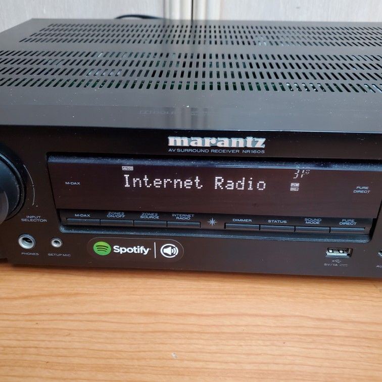 Marantz NR 1605 Bluetooth WI-FI Receiver 7.1 Channels Home Theater Apple Airplay Remote AM FM Antennas