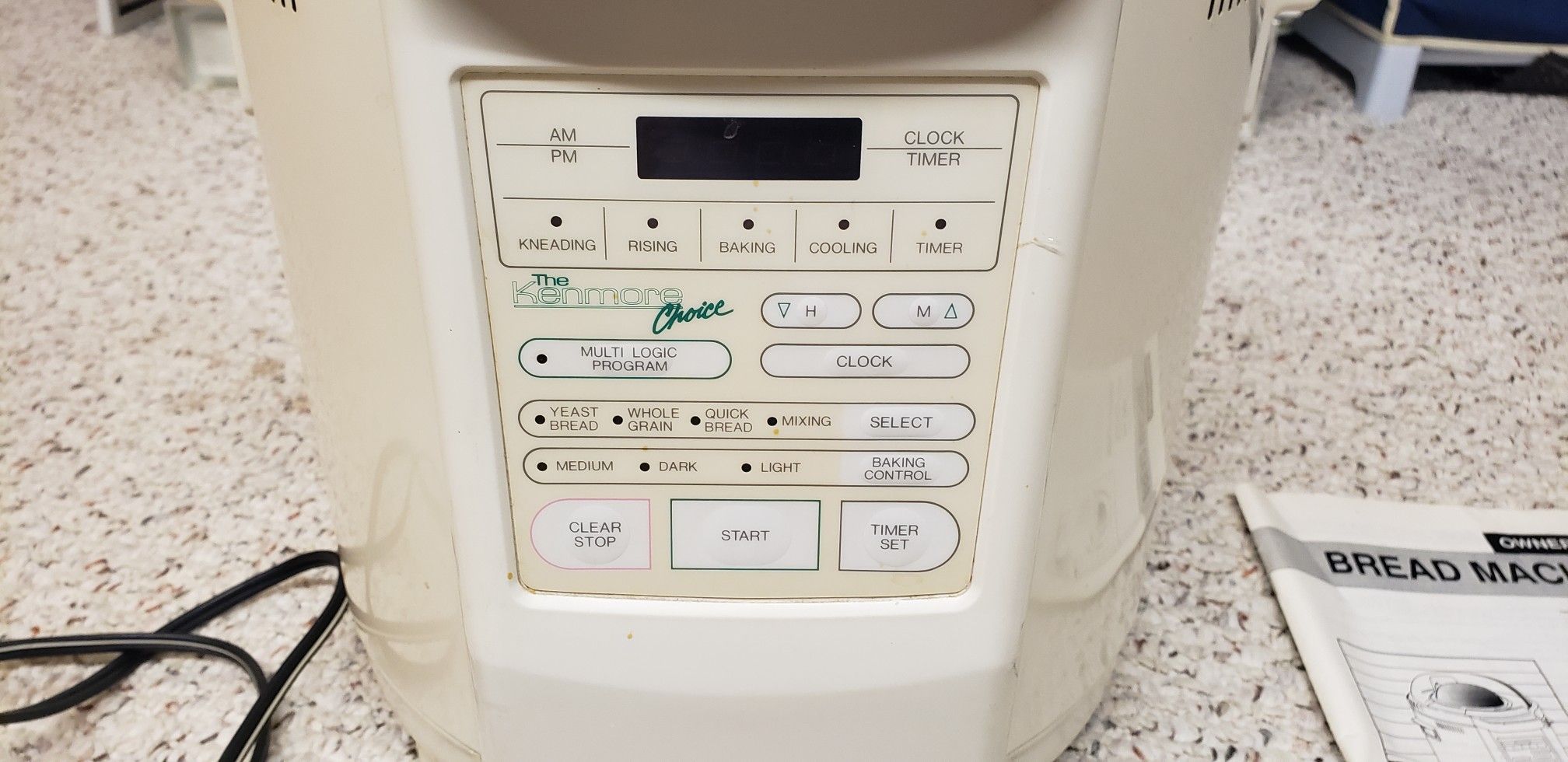Bread maker, Kenmore brand