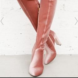 Velvet Thigh High Boots Thumbnail