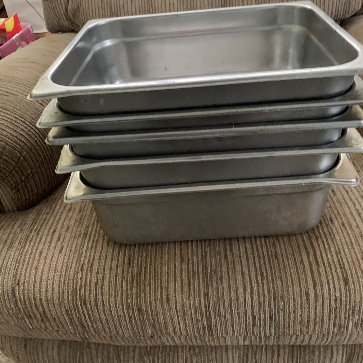 Set of 5   Pans Stainless steel serving pans