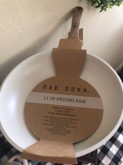 New Rae Dunn White FRY 11in Frying Pan Thumbnail