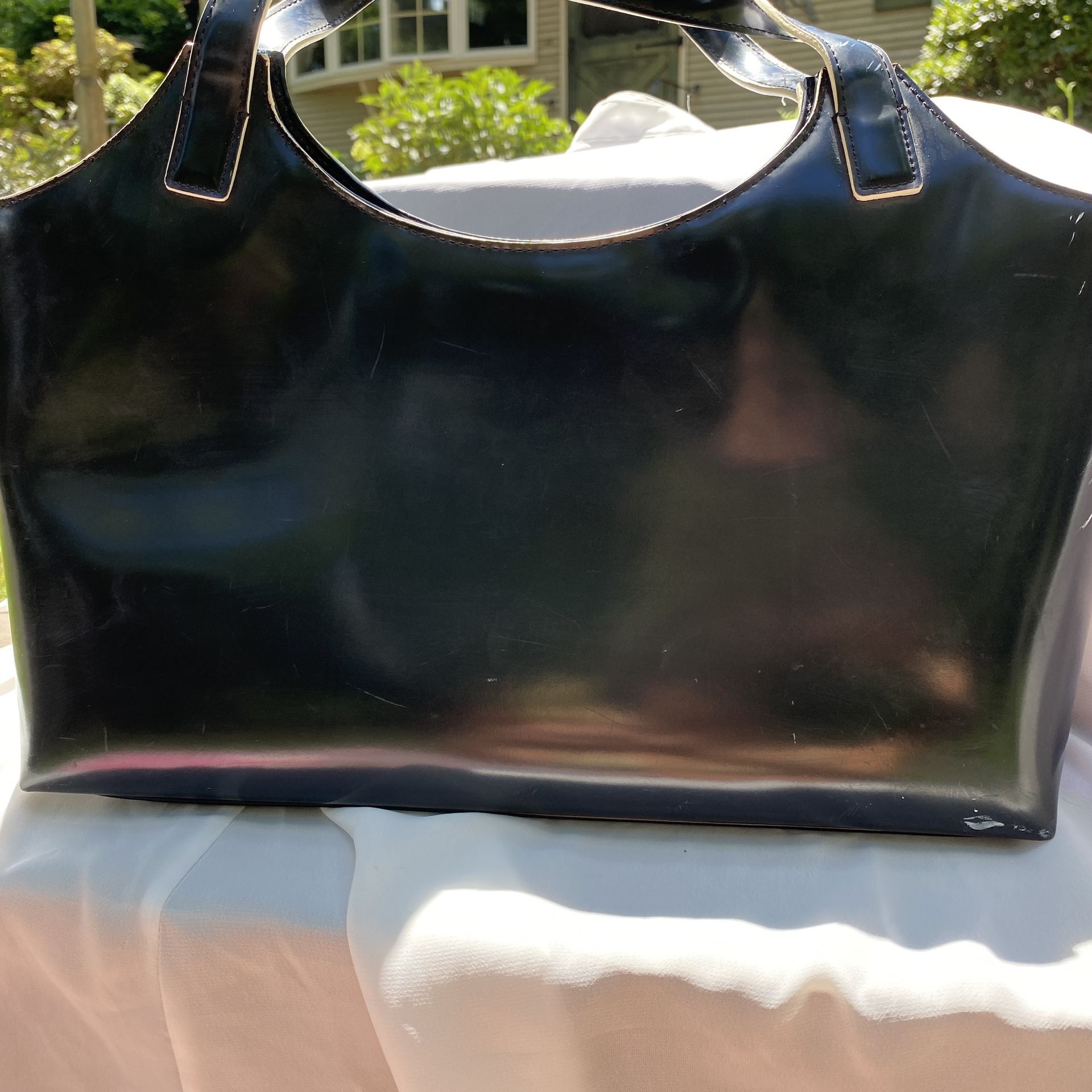 City DKNY Leather Bag Black Leather