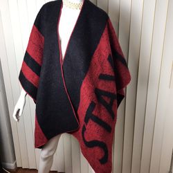 Steve Madden Poncho/shawl/ Red/black  Thumbnail