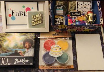 Birthday Bob Ross Full Sized Festive Fun Gift Basket Box happy Happy HAPPY! Thumbnail