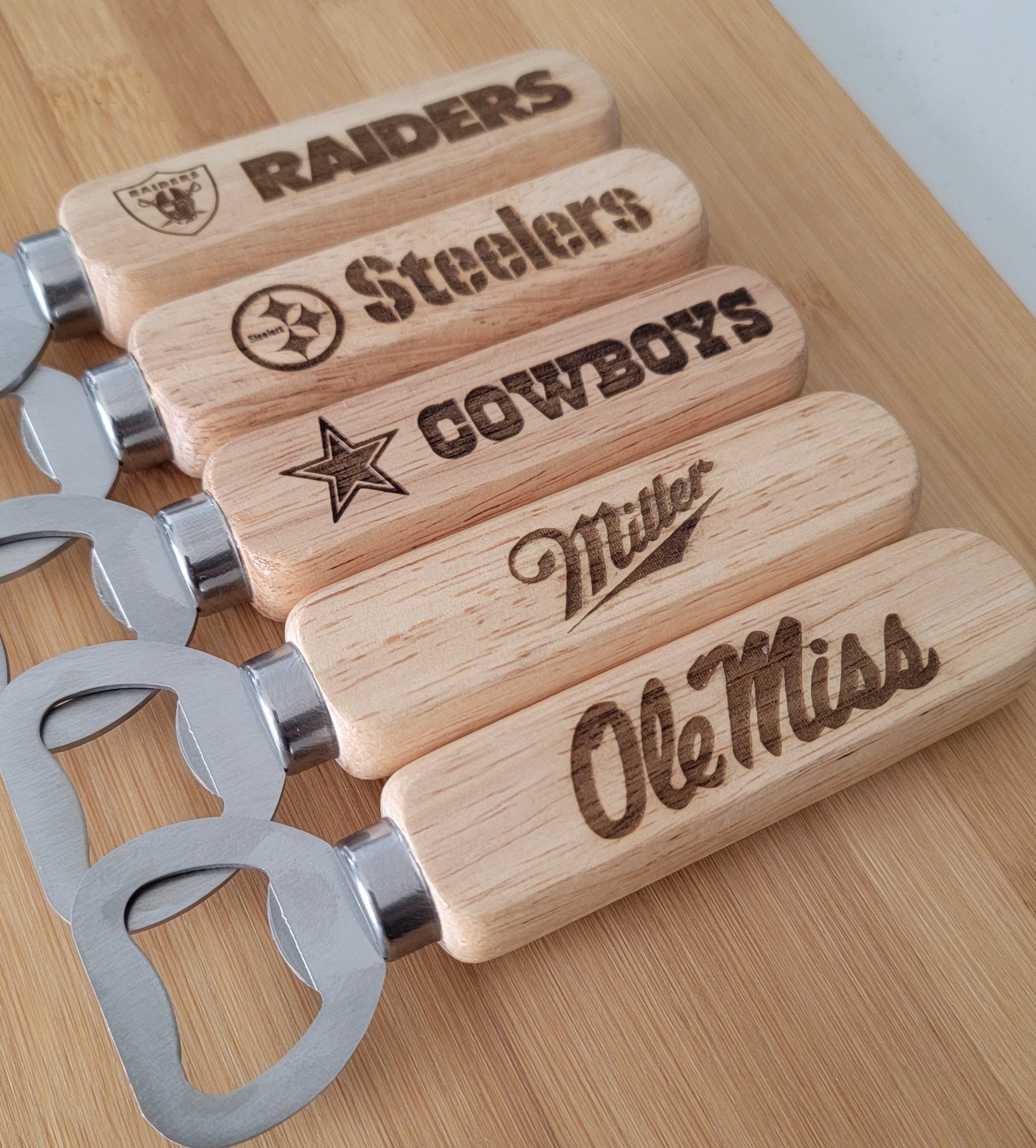 SET OF TWO - Openers with laser engraved teams