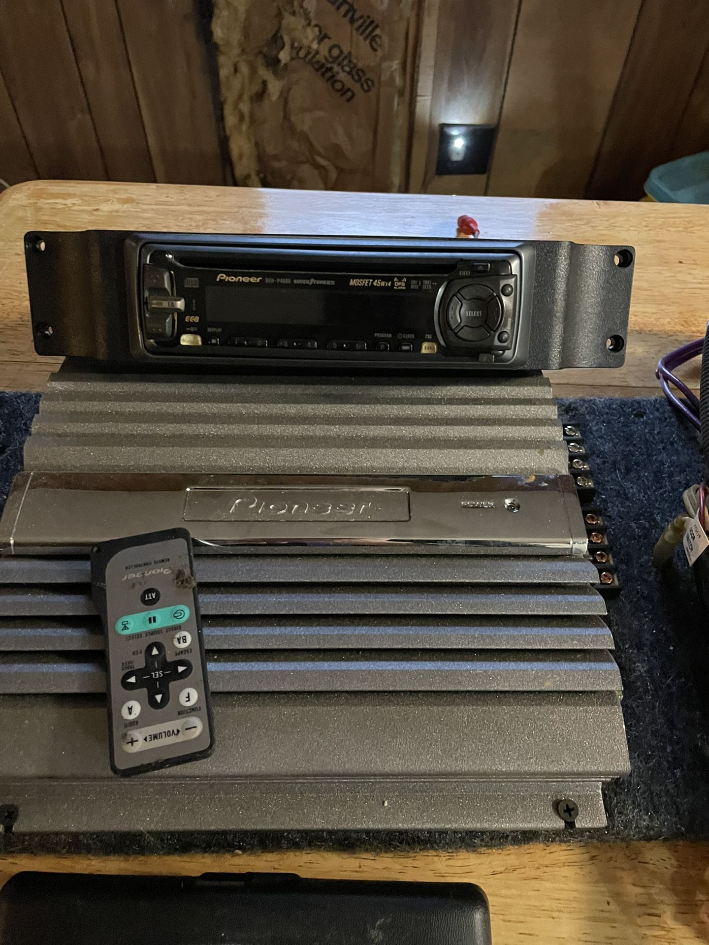 Pioneer receiver amplifier and wiring Harness removable face plate on receiver does not have Bluetooth only ask for 125 for complete set