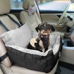 Dog Car Seat,Puppy Booster Seat Dog Travel Car Carrier Bed (Black)  Thumbnail