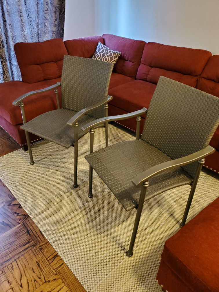 Brand New Pair Of Metal/Mesh Patio Chairs 