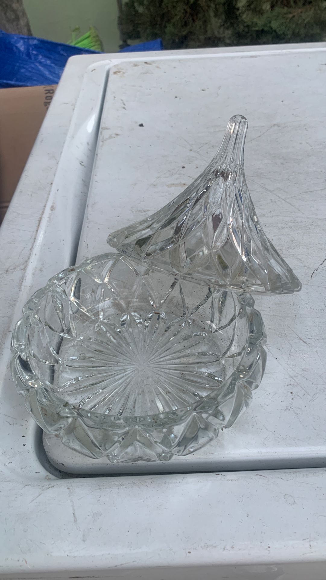 Glass candy dish