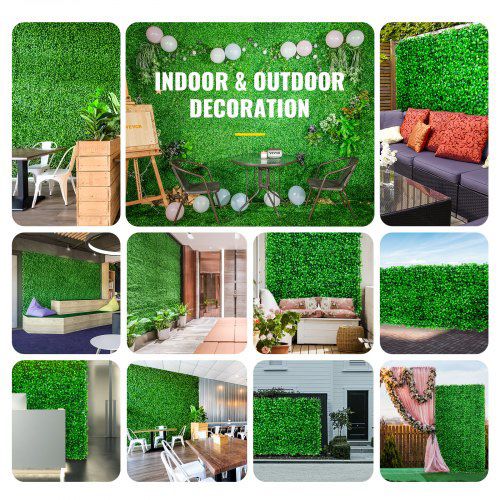 8PCS 24"x16"Artificial Boxwood Panels,Boxwood Hedge Wall Panels Artificial Grass Backdrop Wall 1.6",Privacy Hedge Screen UV Protected for Outdoor Indo