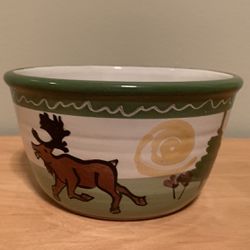Collectible Pottery, 5-/2” Ceramic Bowl HandMade For Caribou Coffee Thumbnail