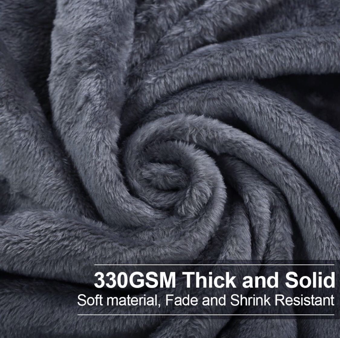 EASELAND Soft Queen Size Blanket All Season Warm Microplush Lightweight Thermal Fleece Blankets for Couch Bed Sofa,90x90 Inches,Dark Gray