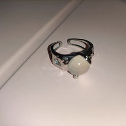 Personality moonstone ring adjustable index finger ring Thumbnail