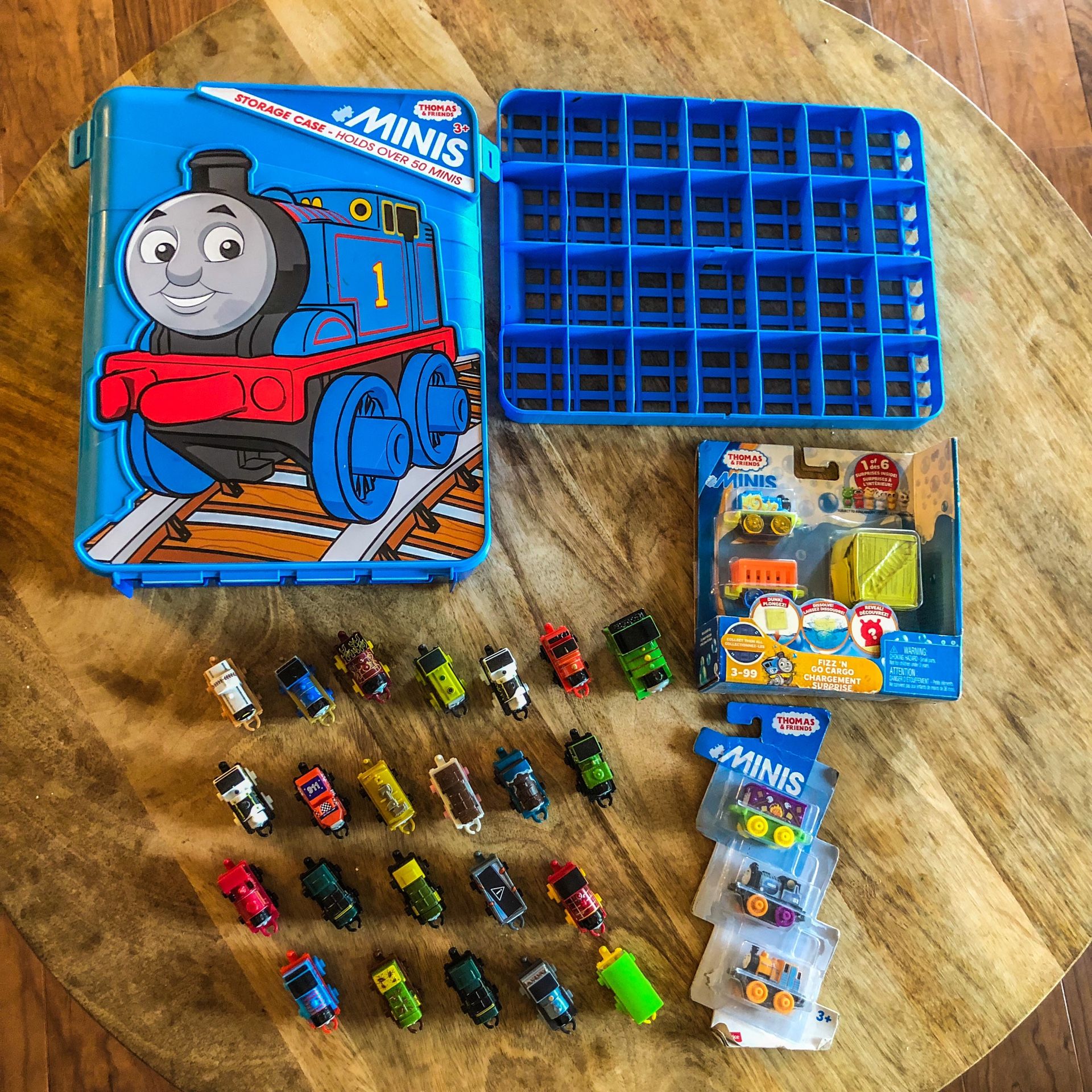 28 Thomas & Friends Minis Trains Total . Some pre own great shape and some new Thomas & Friends MINIS - Fizz 'N Go Cargo Surprise New Thomas and Fri