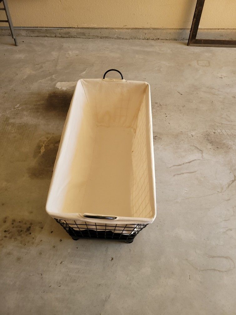 Metal Rectangular Basket With Cloth Inset