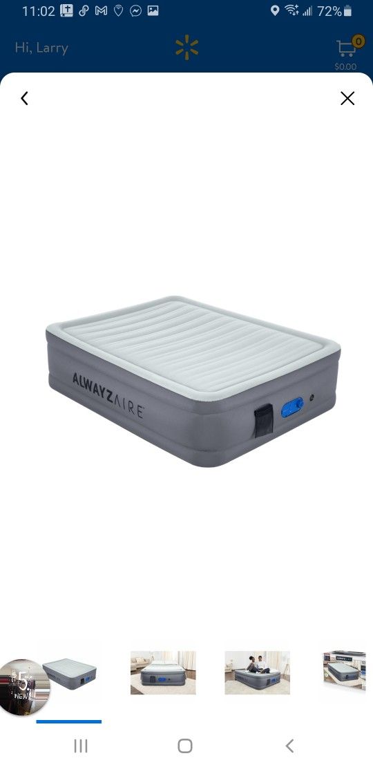 $50.New Open Box 20 in.height Queen Air Mattress Alwayzaire
Build-in dual pump with USB PORT