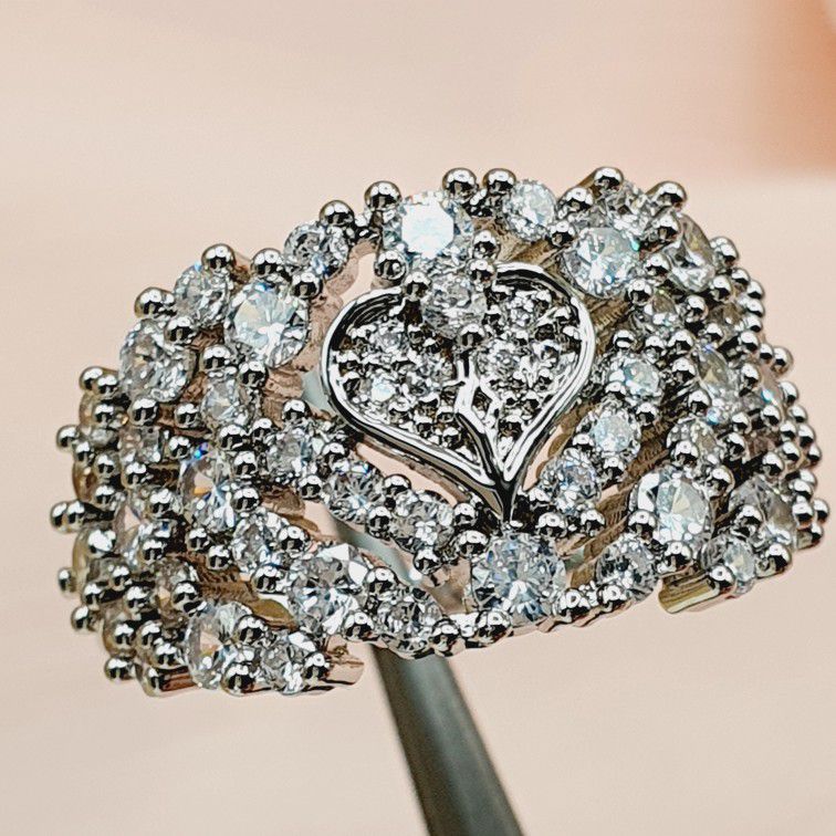 "Queen Princess Diamonds Zircon Eternity Rings for Women, PD490
 
