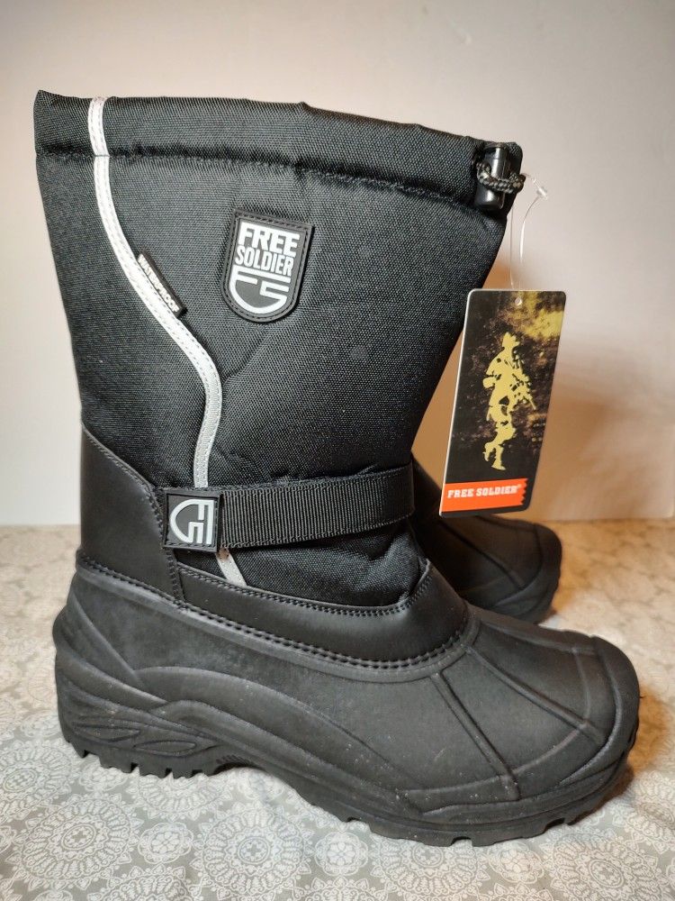 Free Soldier Men's Insulated Waterproof Snow Boots SZ 10