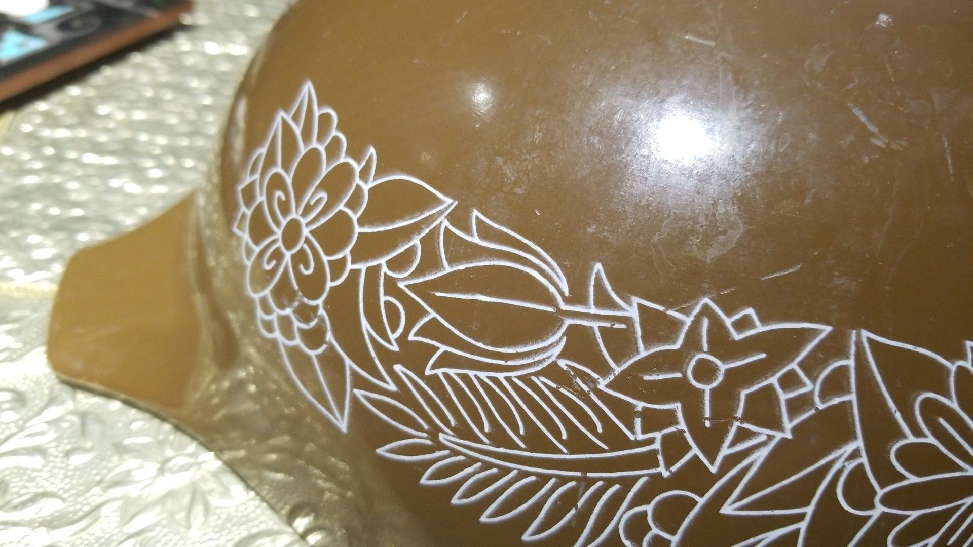 large brown vintage mint PYREX BOWL