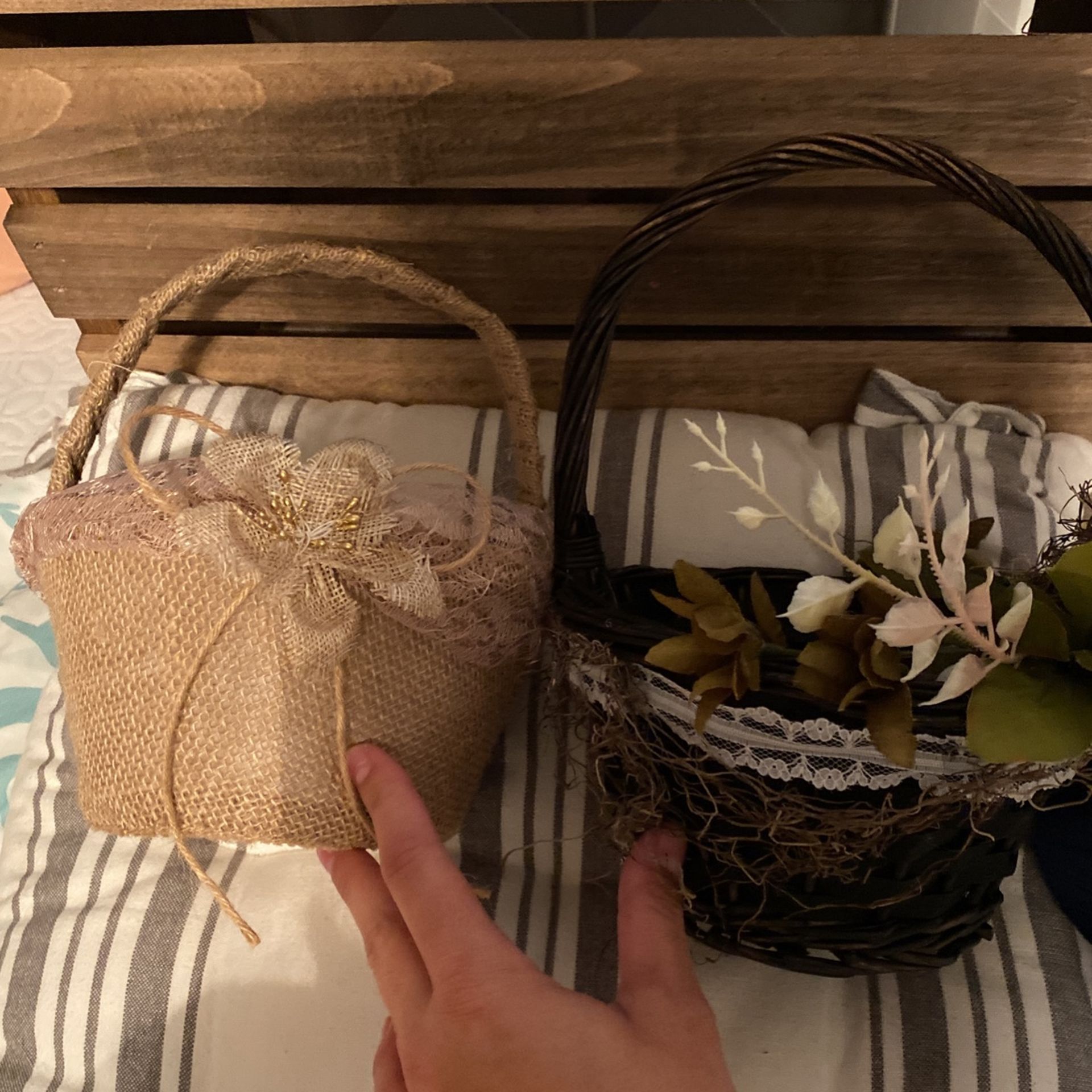 2 Flower Girl Baskets (buy One Or Both) Wedding
