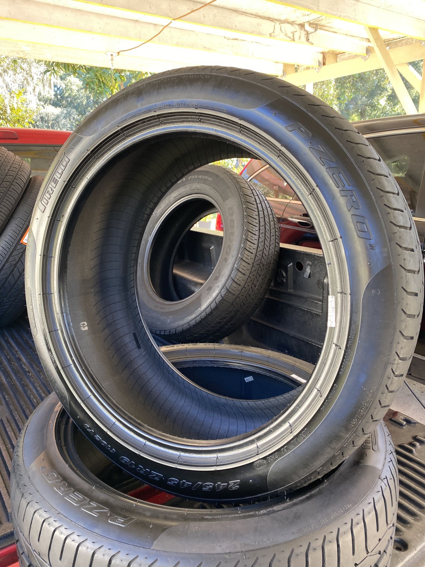 245-45ZR19 Pair 2tires Pirelli PZero 90%life 2019 Zero Repairs