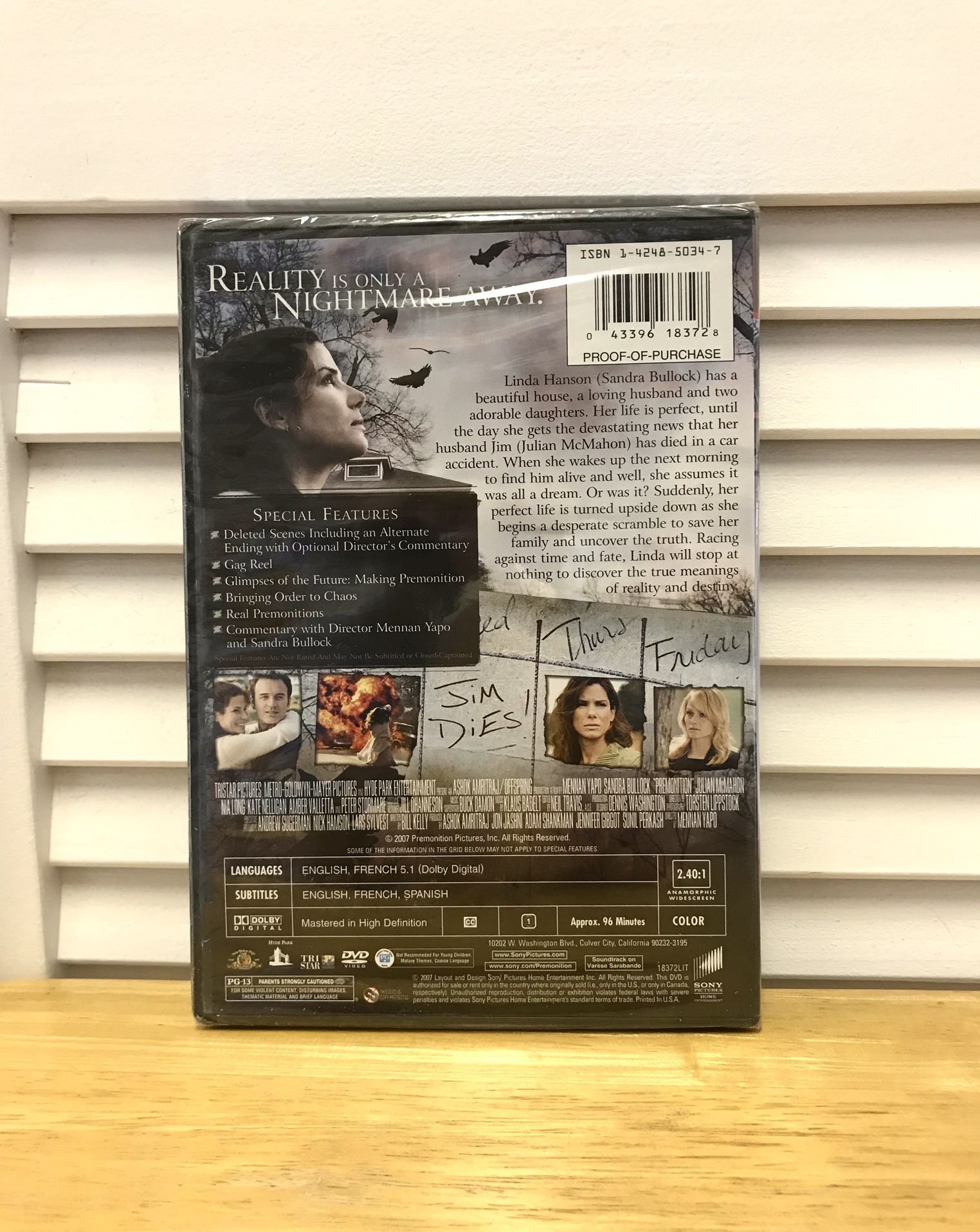 Premonition DVD Unopeded Widescreen With Sandra Bullock