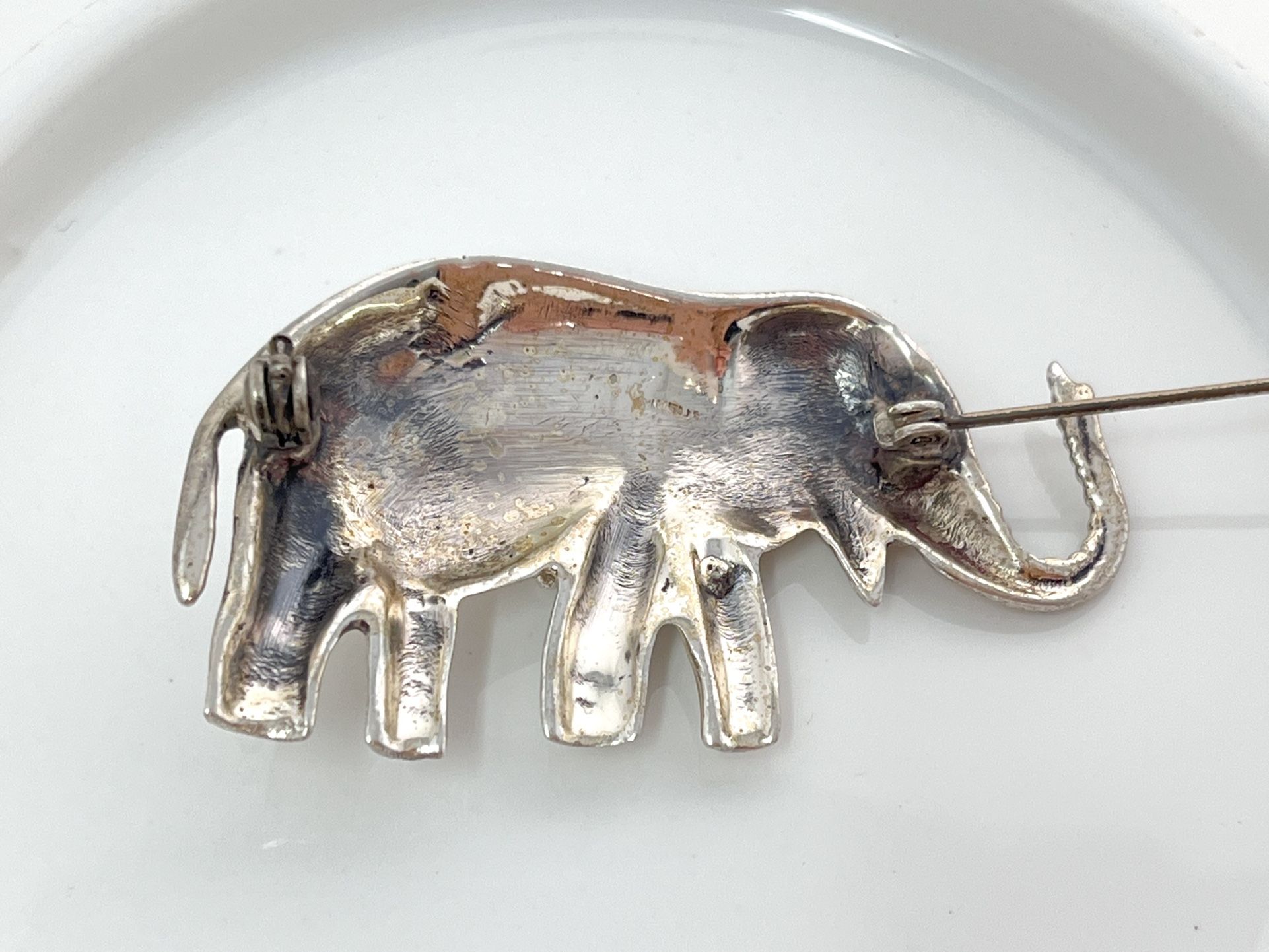 Vintage Sterling Silver Baby Elephant Brooch