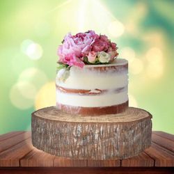 Styrofoam tree wood slices stumps wedding decorations centerpiece cake cupcake stand tower display place card candles mason jar burlap Thumbnail