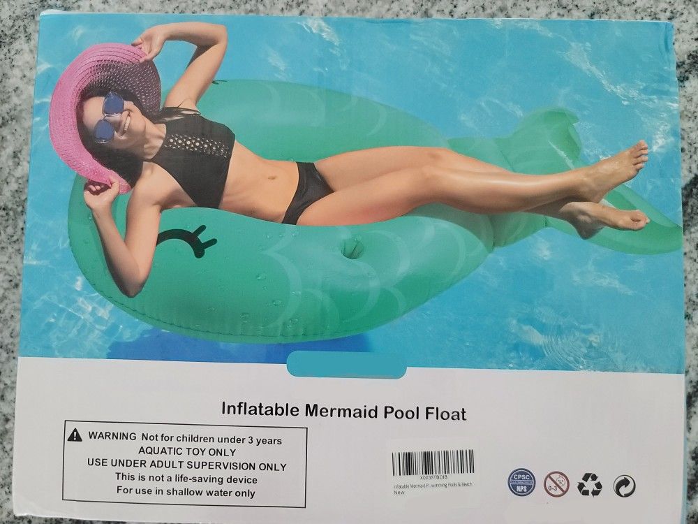 Firm Price! Brand New in a Box Inflatable Mermaid Pool Float, Located in El Cajon for Pick Up or Shipping Only!
