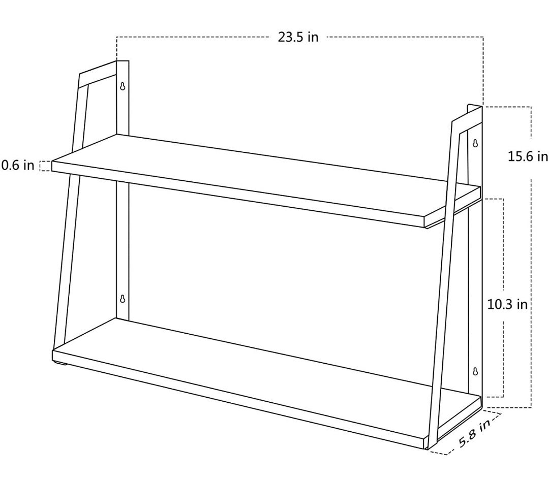 Decorative 2-Tier Floating Wall Shelves Available in Multiple Styles and Finish Types Sustainably Sourced Solid Wood Thick, Resilient Shelving (0.7”)