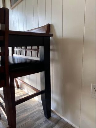 High Table With Four Chairs And A Bench