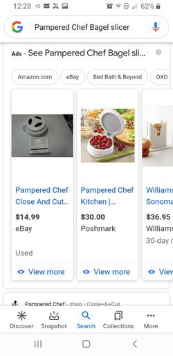 Pampered Chef Close & Cut Food Cutter Cut Bagels, Fruits, Veggies, Chicken Breasts & More Thumbnail