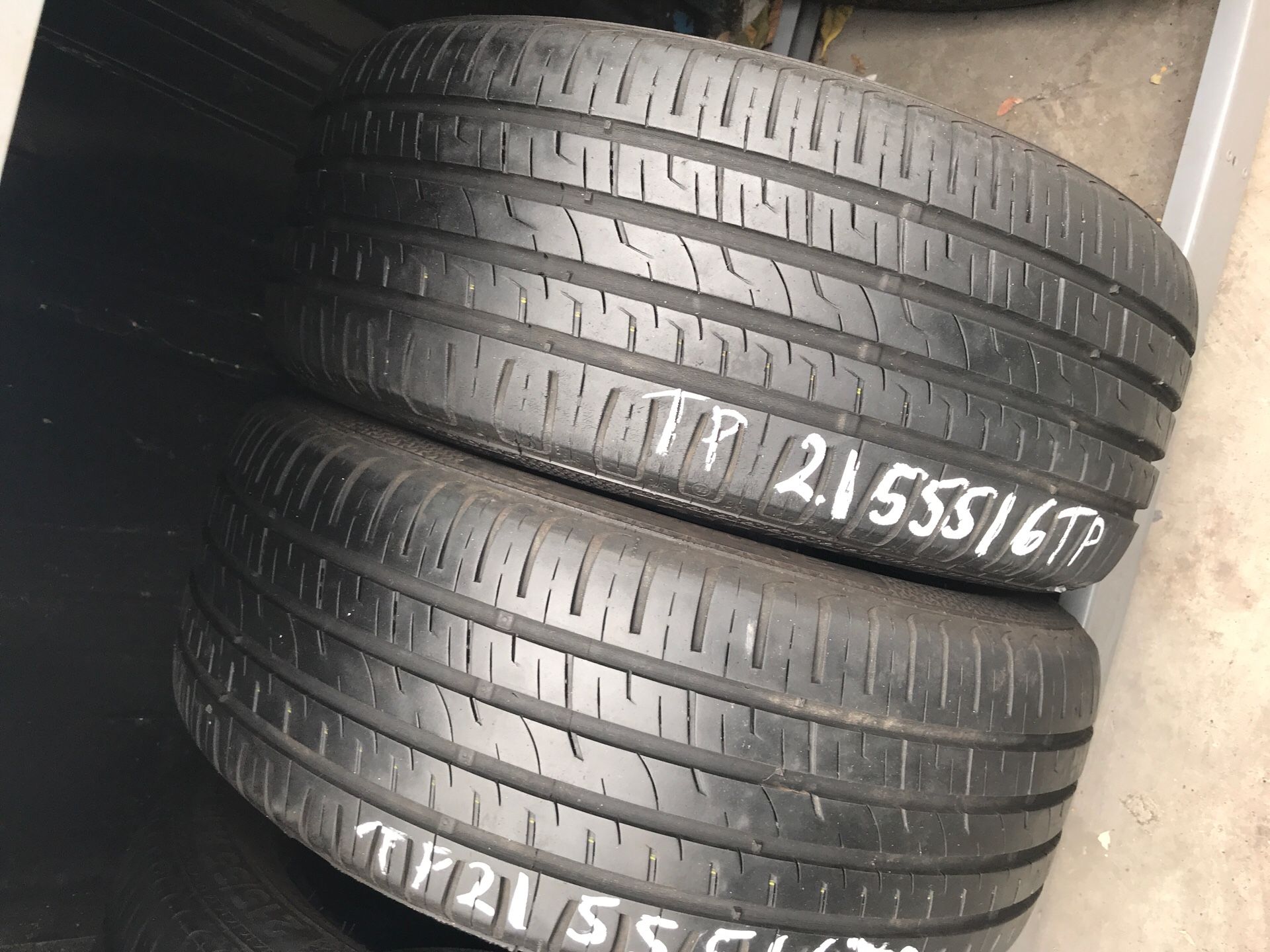 16" tires 215/55/16 semi new with free installation $160