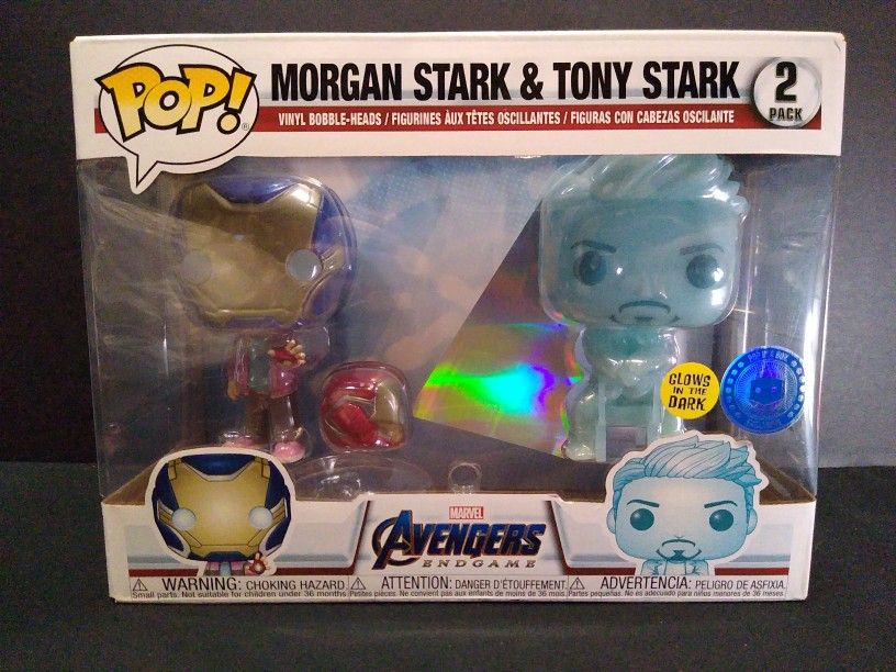 Funko Pop Morgan Stark And Tony Stark Glow In The Dark Exclusive
